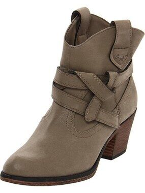 Rocket Dog Size 11M Ankle Boots 2" Heel Sayla Vintage Worn Western Cowgirl Taupe